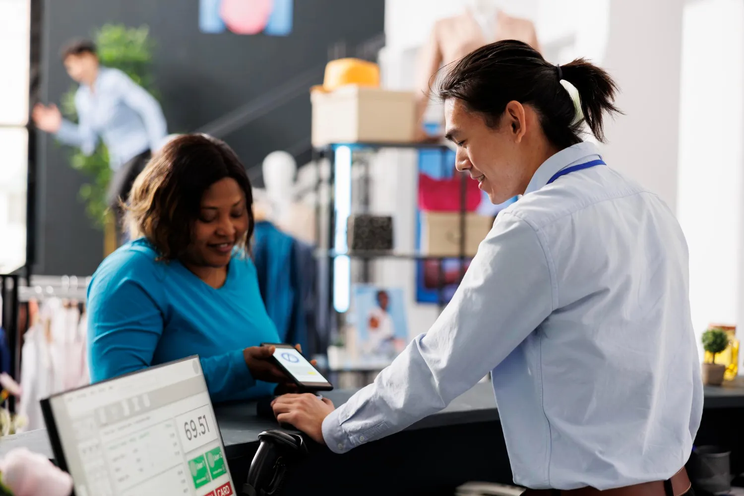 Customer using pharmacy sync services at a pharmacy in Jacksonville FL to coordinate prescription refills for convenient medication management.