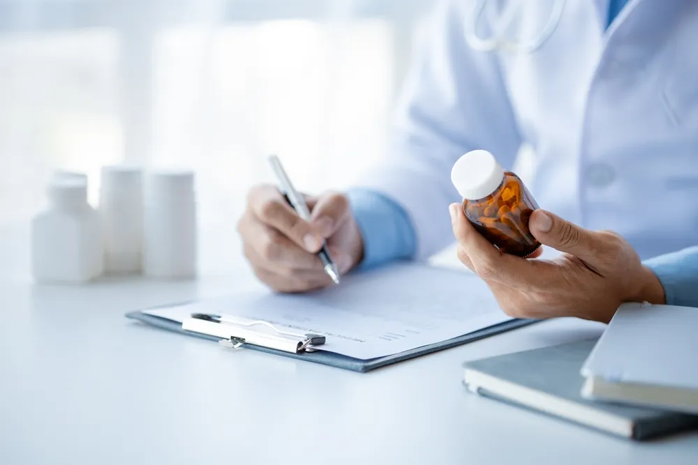 Medical themed visual representing pharmacy assistance in improving patient medication adherence and healthcare outcomes